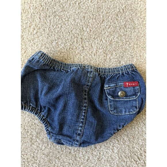 BABY GUESS Layette Blue Jean Vintage Cotton Diaper Cover Bloomers 18 Months - Picture 2 of 3